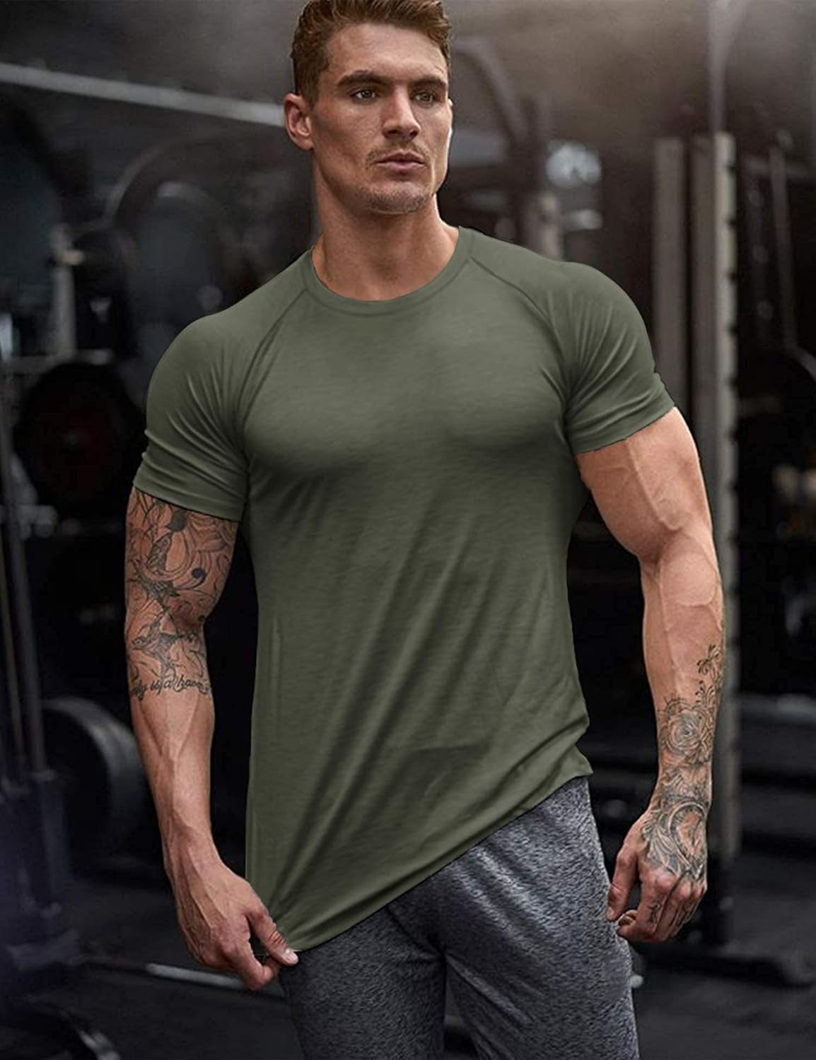 Men'S 3 Pack Workout T Shirts Short Sleeve Gym Bodybuilding Muscle Shirt Base Layer Fitness Tee Tops